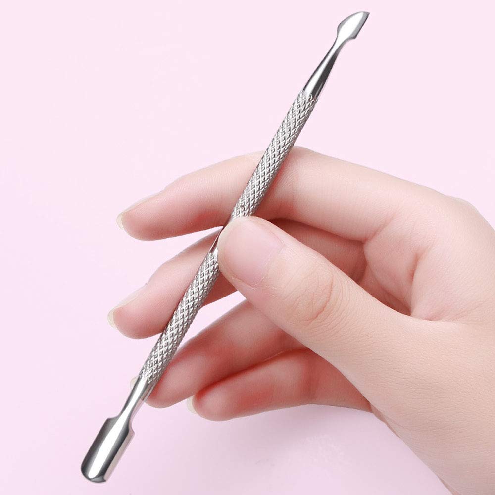 10Pcs Cuticle Pusher Remover and Cutter, Creatiee Double Ended Stainless Steel Cuticle Cleaner Nail Gel Polish Removal, Manicure Pedicure Nail Tools for Fingernails Toenails - Professional & Durable