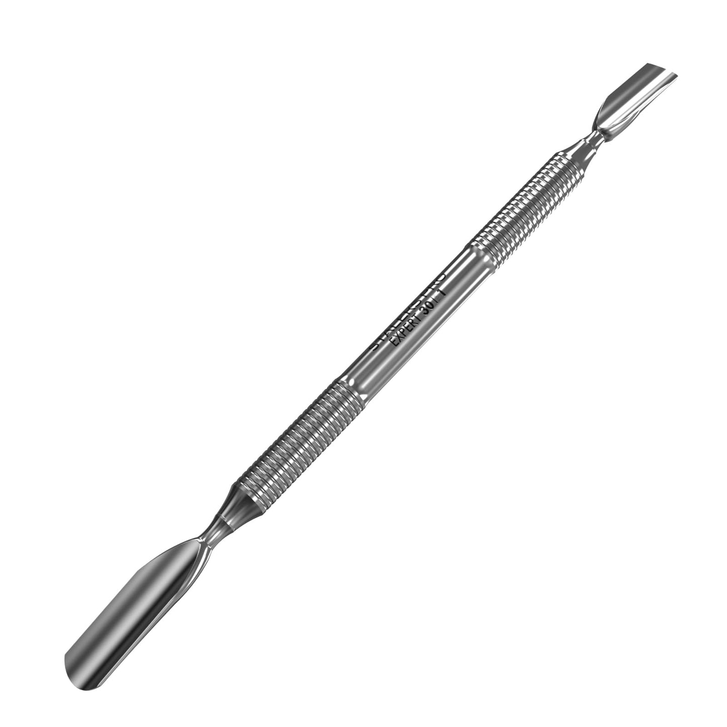 Staleks Pro Manicure Pusher Expert 30 Type 1 – Dual-Ended Rounded Pusher – Stainless Steel – Professional Cuticle Tool