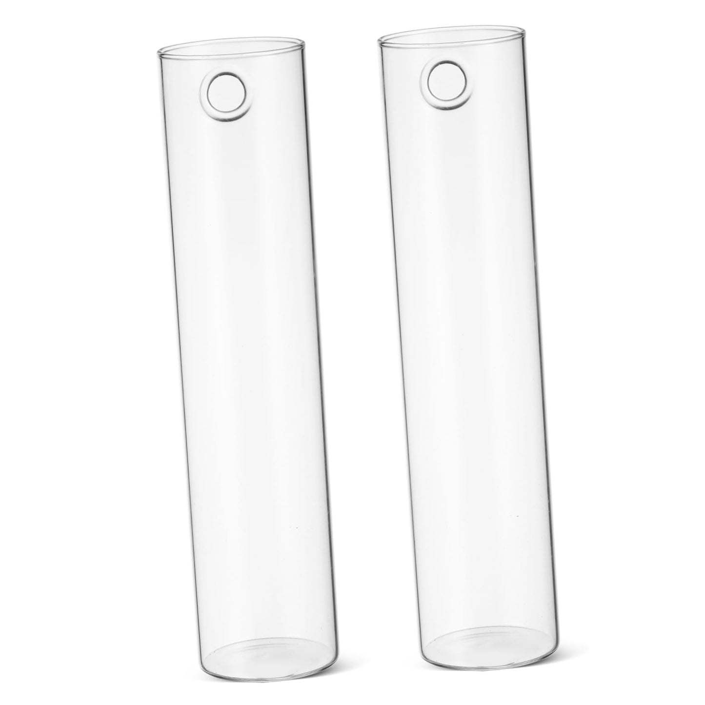 iplusmile 2pcs Hanging Wall Planters Glass Vases for Indoor Plants Cylindrical Propagation Stations Clear Terrarium Holders Home Office Decor