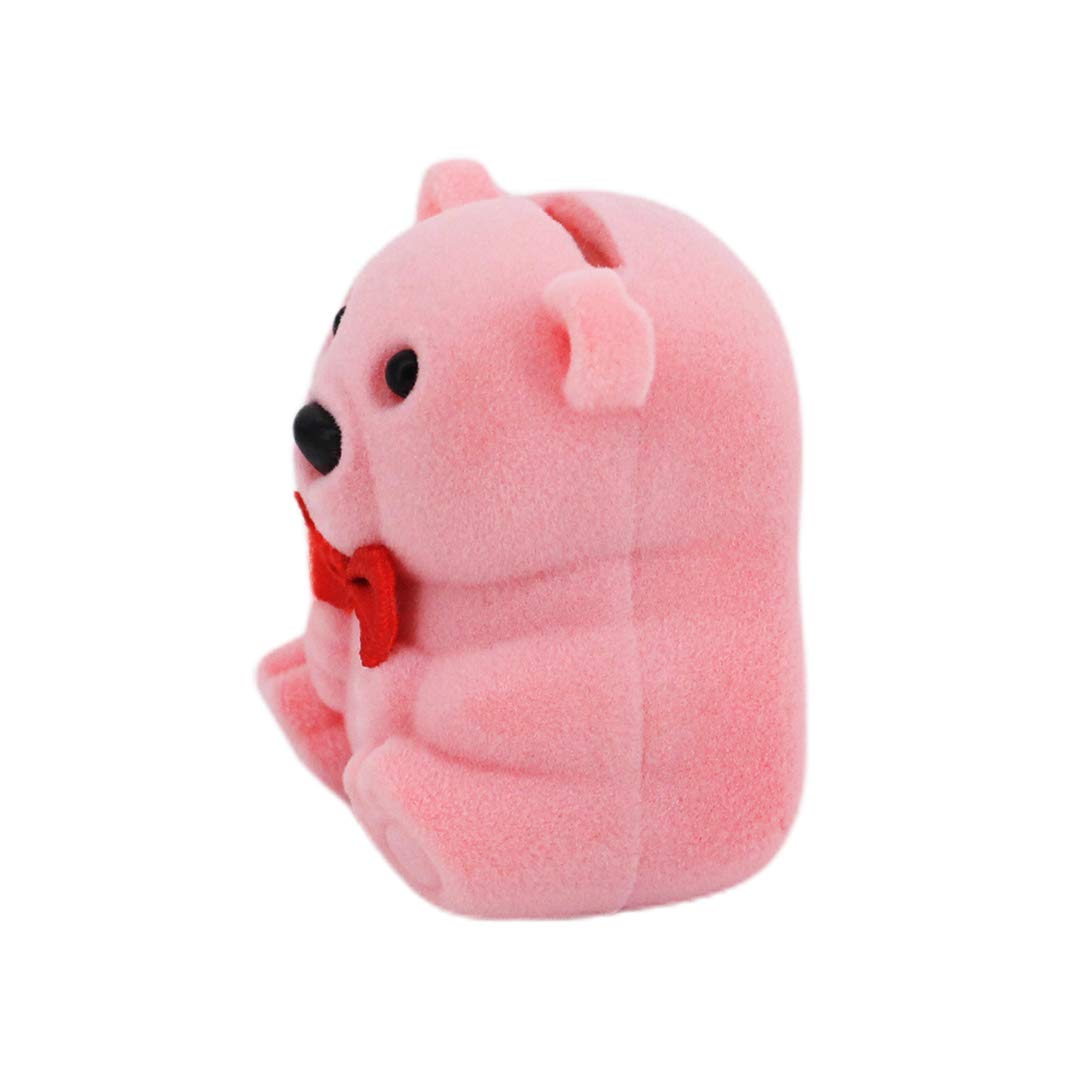 Naimo 2pcs Velvet Mini Bear Display Box Ring Pendant Earring Boxes Storage Case Gift Box for Proposal Engagement Wedding