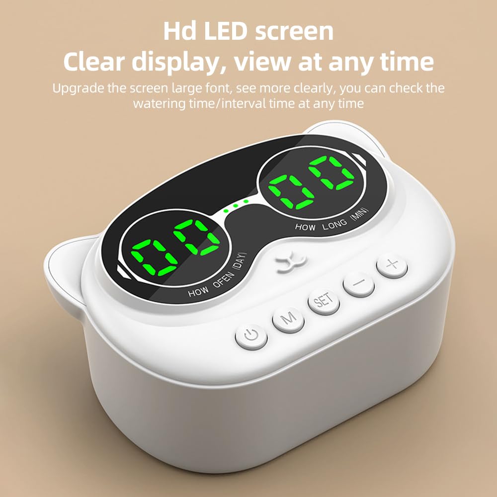 Automatic Plant Waterer, 1000ml Indoor Self Watering System Auto Drip Irrigation System for 10 Potted Plants with LED Display Programmable Timer Plant Watering Device