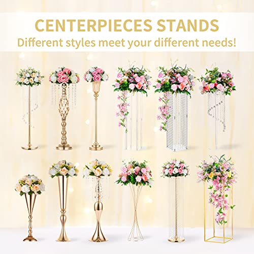Nuptio Black Vases - 2 Pcs, 23.6 Inch Tall, For Wedding & Home Centerpieces - color: Black, size: 23.6 inch - 2 PCS