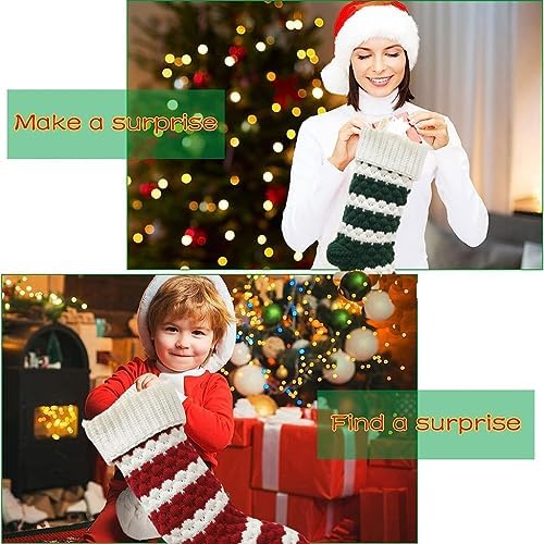 Christmas Stocking Knitting Socks Bag Hanging Christmas Tree Ornaments Christmas Decorations for 2023 New Year