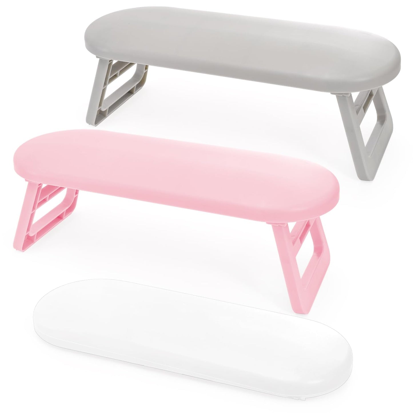 Hedume 3 Pack Nail Arm Rest, Foldable Nail Hand Rest, Plastic Nail Hand Pillow Nail Art Accessories Tool for Nail Tech, Manicure, Pedicure, Salon, Home Use