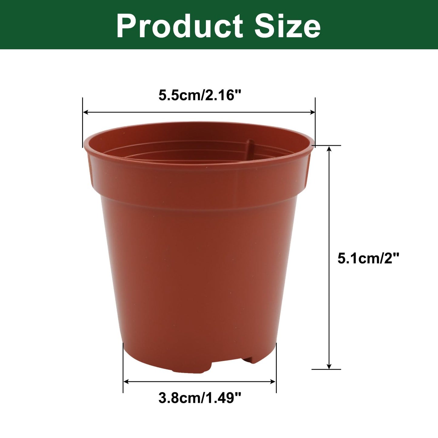 verkelly 50 Pack 2 Inch Mini Plastic Plant Pots with Drainage Holes - Small Round Nursery Seedling Pots Ideal Seedling Starters