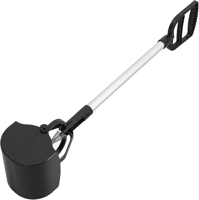 ifundom Pet Poop Picker with Long Handle, Black Dog Pooper Scooper, Portable Pet Waste Cleaning Tool for Outdoor Use Random Color