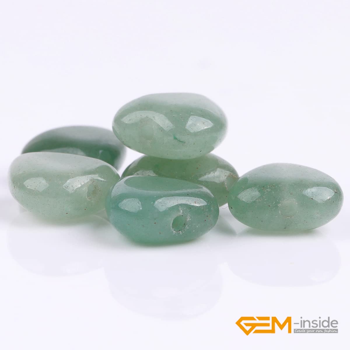 GEM-Inside 10mm Heart Charms Natural Green Aventurine Jade Stone Beads for Jewelry Making Full 15" Strand Power Energy Healing Chakra Stone Beads