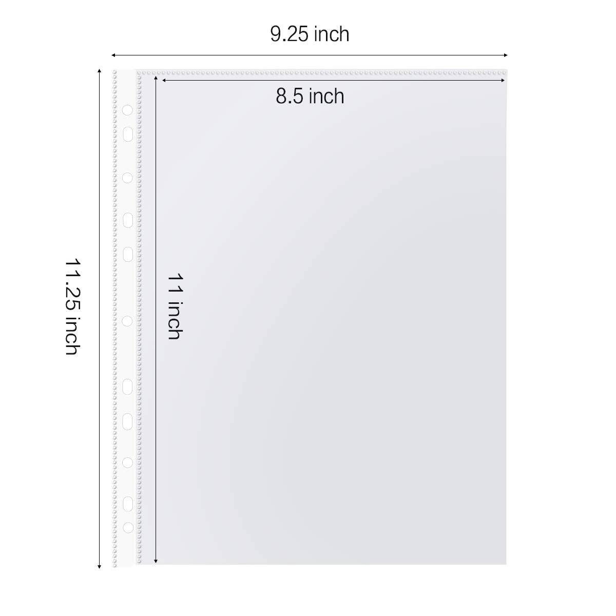 Sheet Protectors, HERKKA 1000 Pack Heavy Duty Clear Plastic Page Protectors Sheet Reinforced 11-Hole Fit for 3 Ring Binder Fits Standard 8.5 x 11 Paper, 9.25 x 11.25 Top Loaded, Acid Free