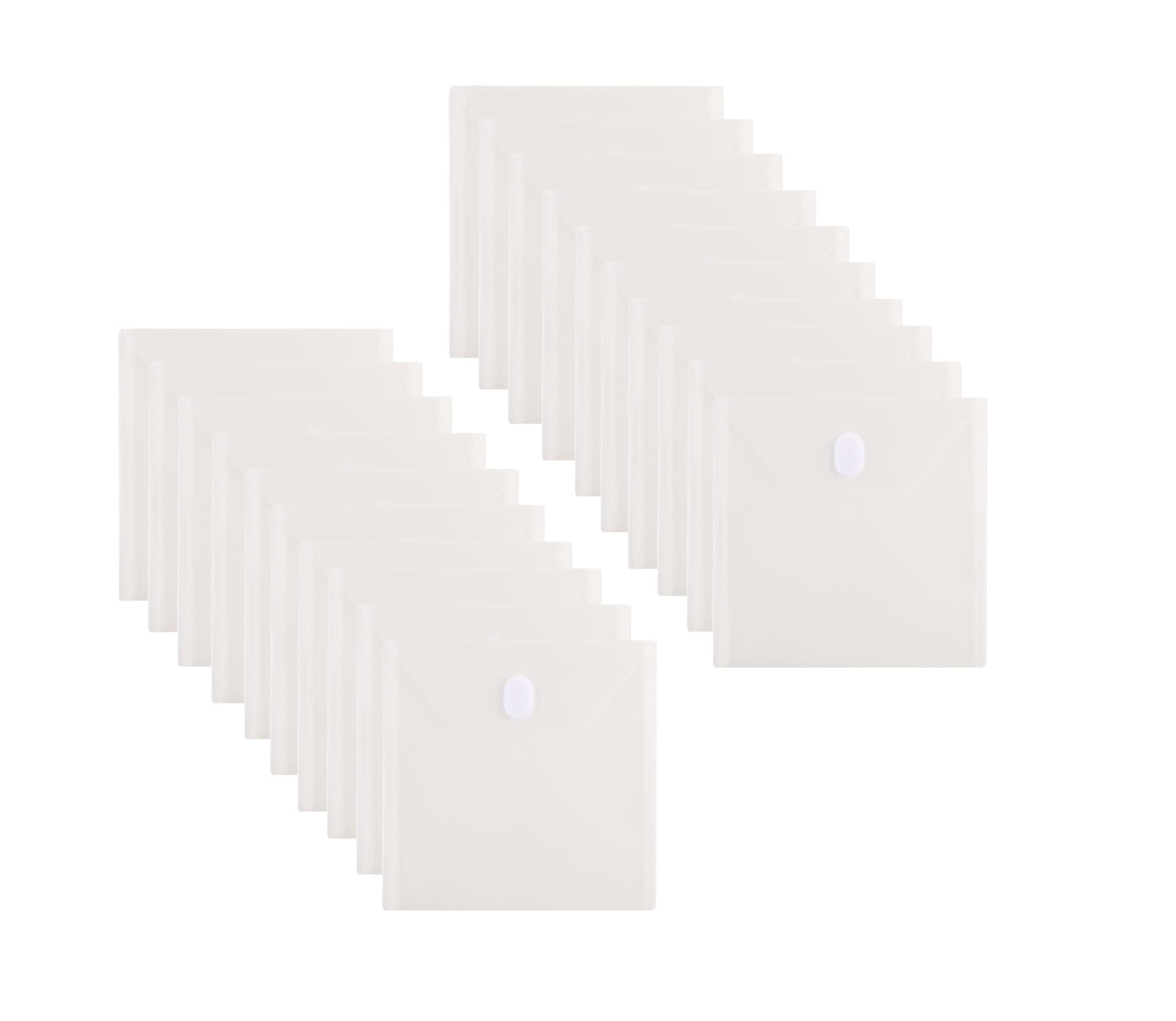 YESSART 7 x 7 Square Clear Plastic Envelopes Die Cut Stencil Storage Holder 20 Pack Hook Loop Closure