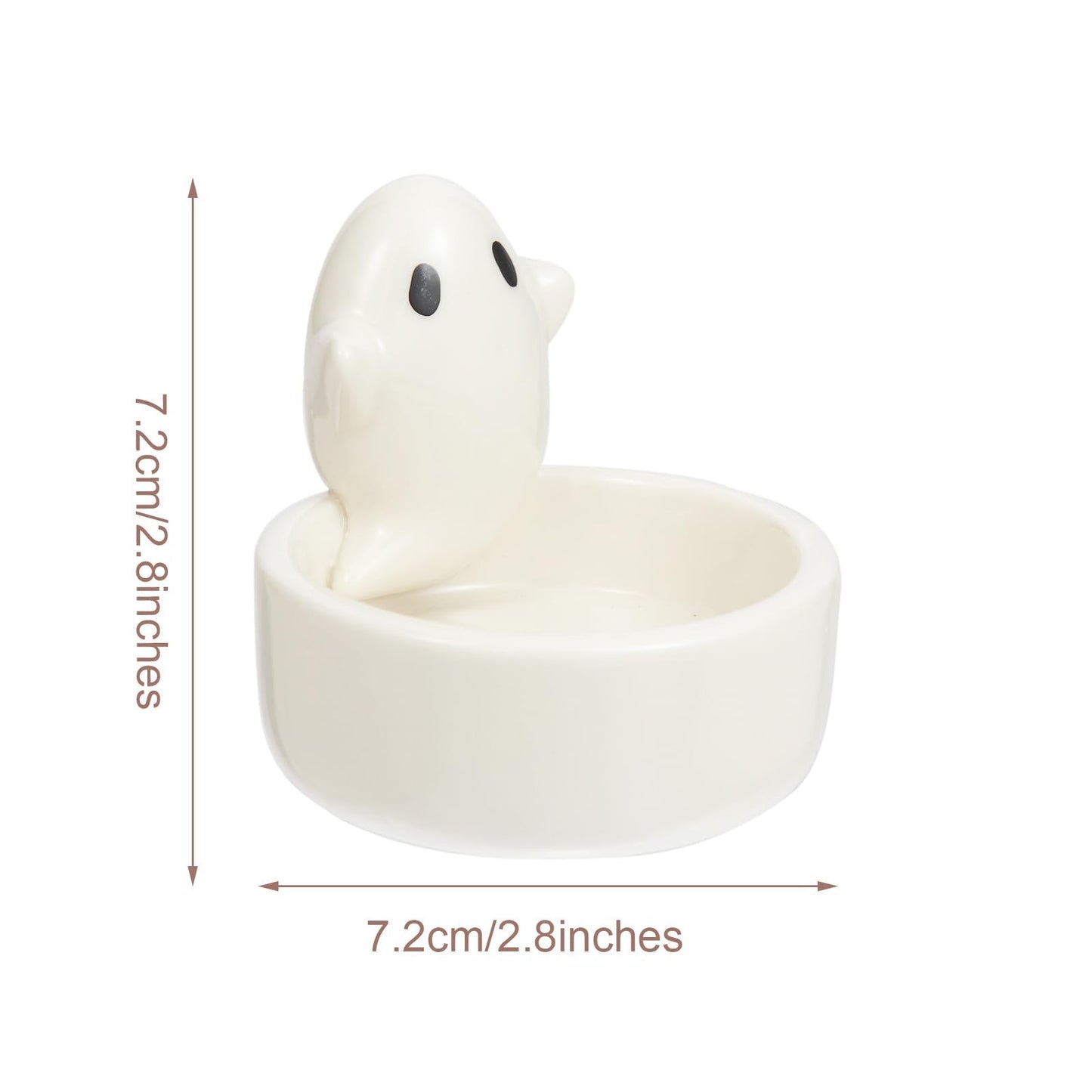 Lucklybestseller Cute Cartoon Small Ghost Candle Holder,White Handmade Ceramic Candlestick,Tea Light Holders,Halloween Decorative Candlestick,Gift for Lovers Mothers Friends(Ghost)