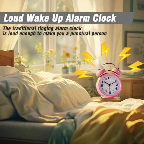 AYRELY?? Super Loud Twin Bell Alarm Clock for Heavy Sleepers,4.5 Inch