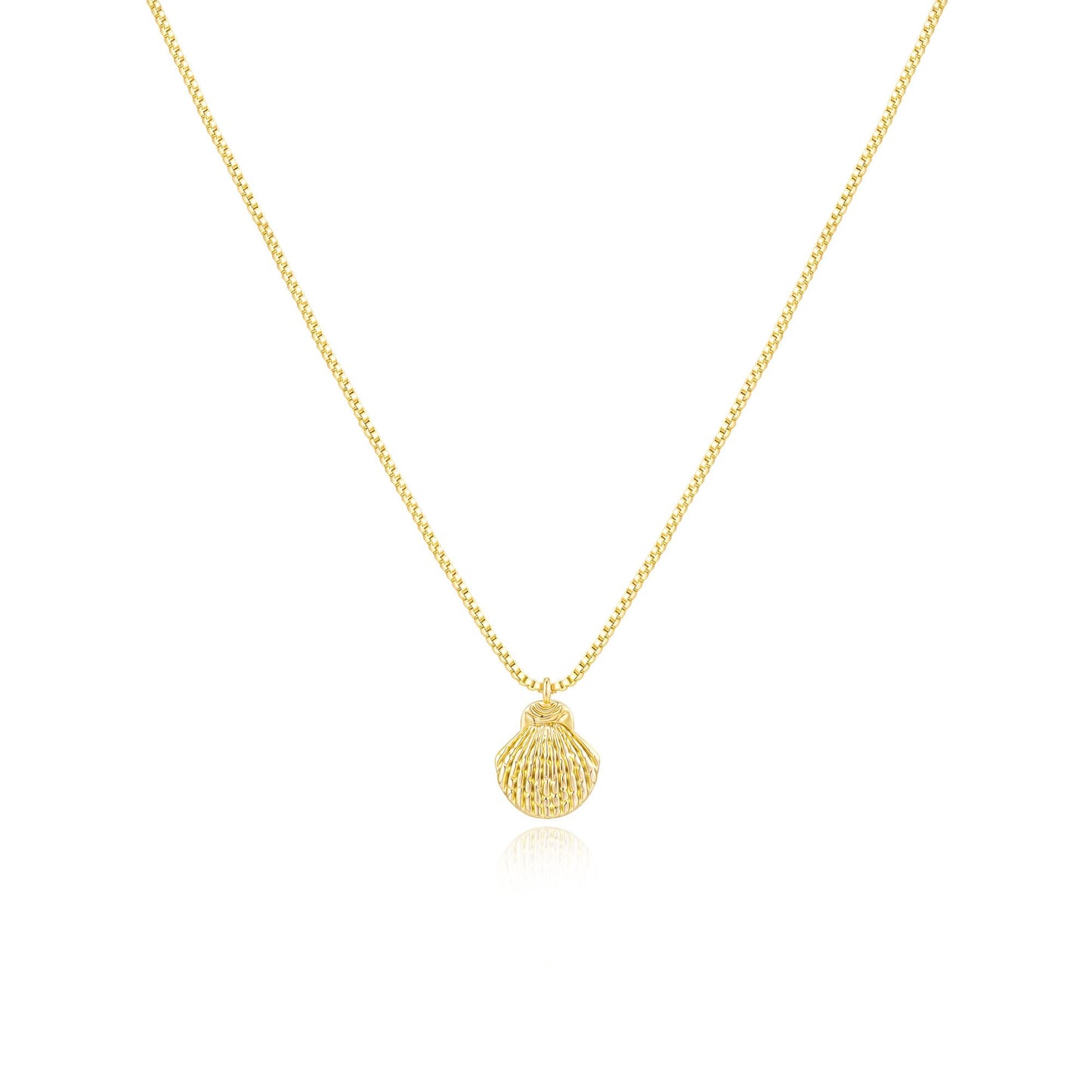 GUOKE Gold Seashell Necklace for Women – 14K Gold Plated Shell Pendant, Dainty Beach Necklace, Summer Minimalist Jewelry for Her