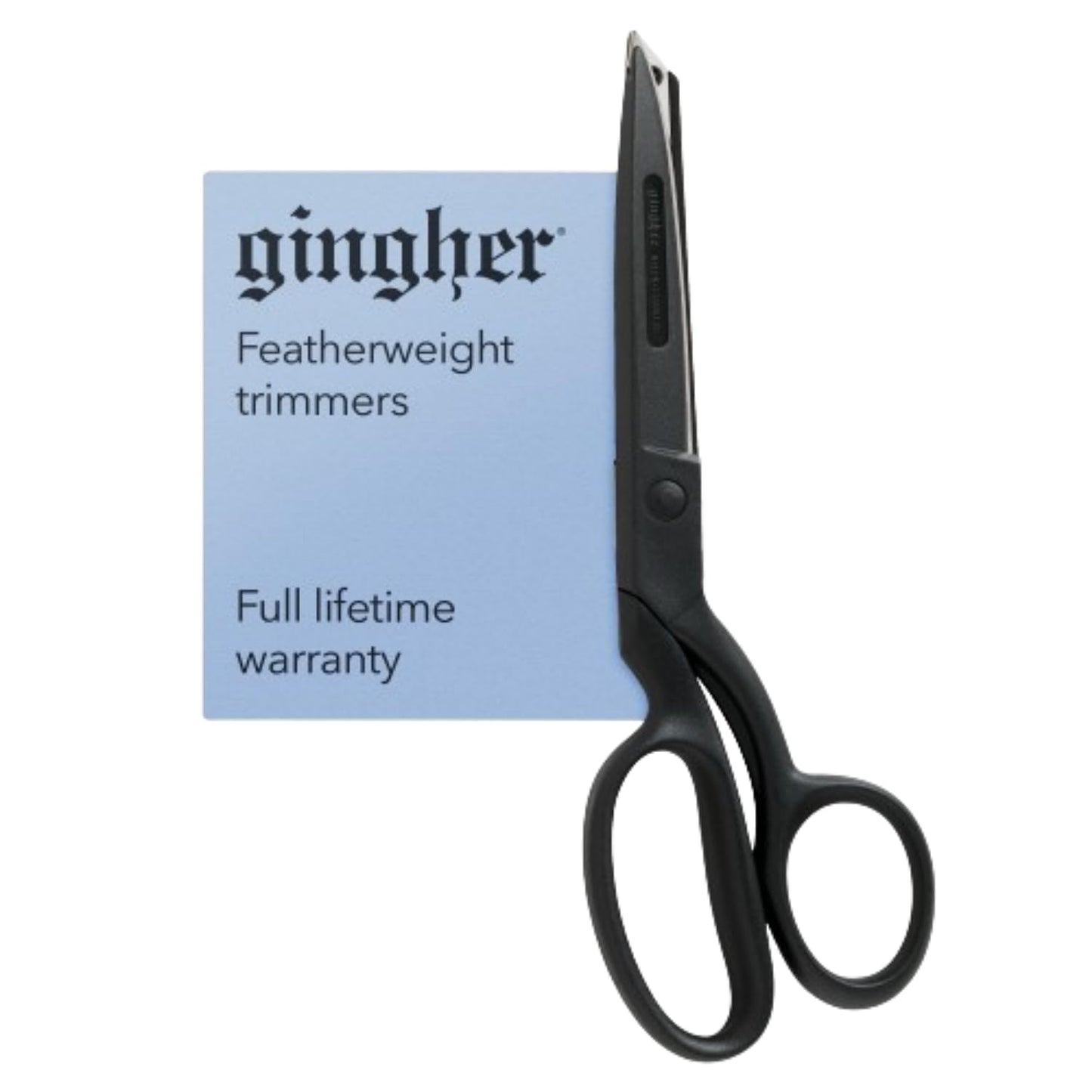 Gingher Featherweight Bent Handle Scissors - 8" Stainless Steel Shears - Sharp Fabric Scissors - Black