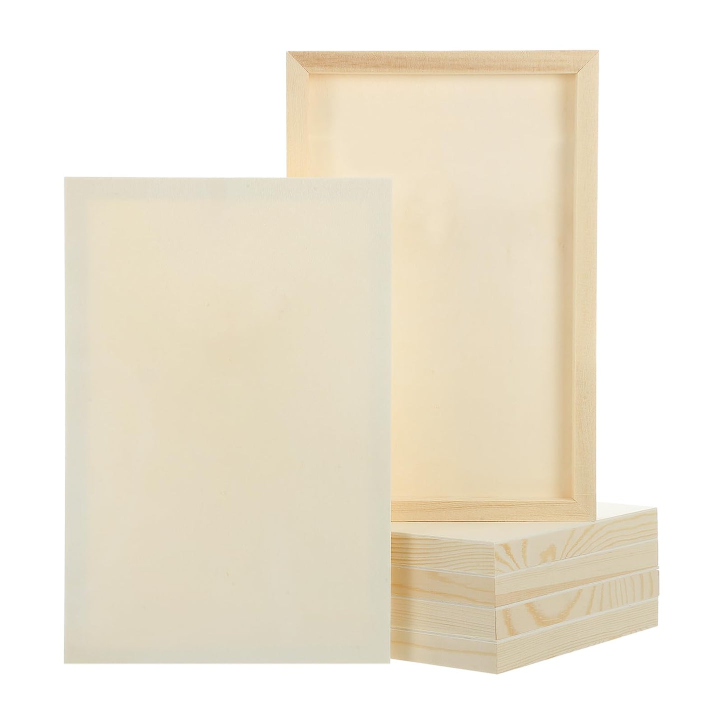 MECCANIXITY 2 Pack Wood Canvas Boards, 8x12 Inch Art Canvases Square Unfinished Wood Panel for Painting, Crafts, DIY Projects, Pouring Art