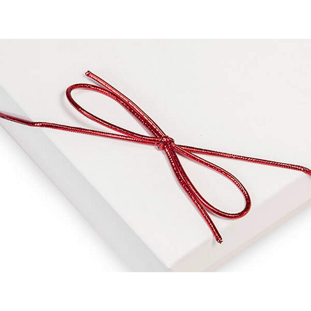 22 Inch Red Metallic Stretch Loops with Bow (1/16in. Cord) (100)