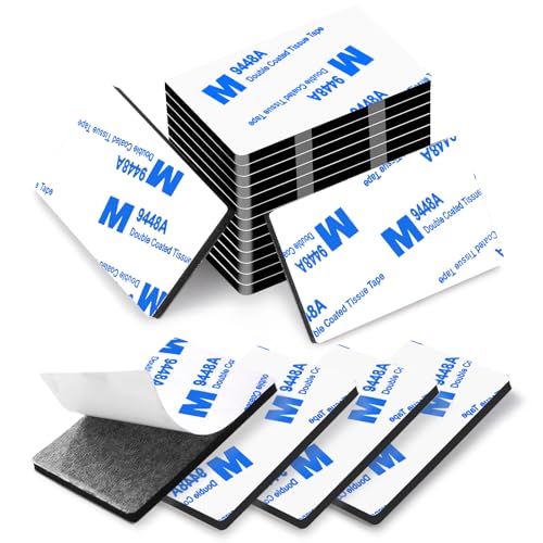Double Sided Adhesive Pads,Heavy Duty Mounting Tape,48Pcs 3mm Thickness Pre-Cut Foam Tape,Super-Sticky Black Strong Pads Rectangle Shape Waterproof for Walls Picture, Car, Home, Office - color: Black