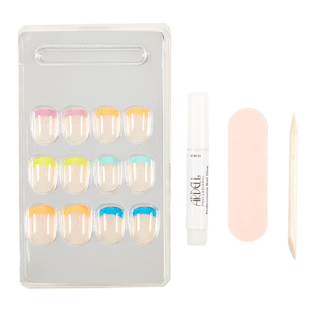 Ardell Nail Addict Artificial Nail Set, Rainbow French