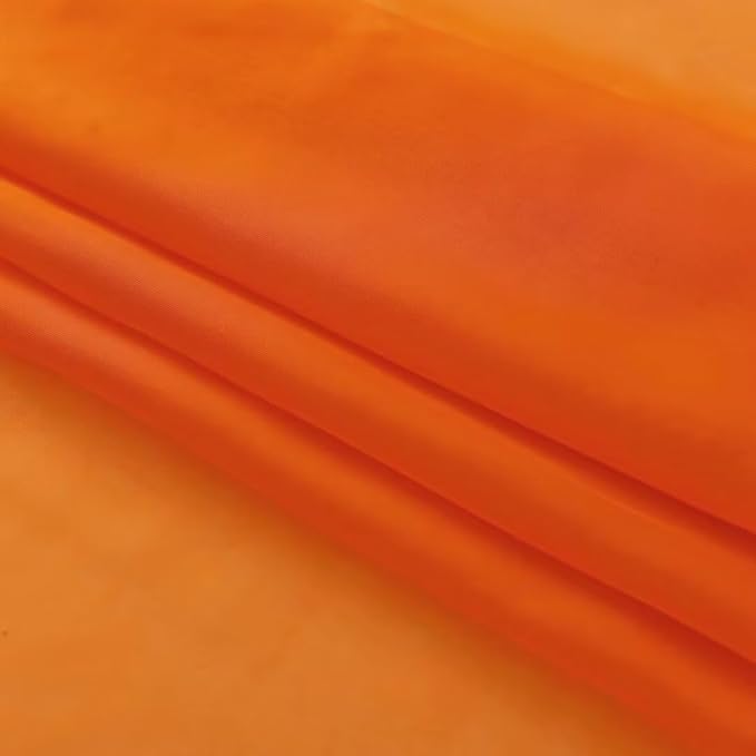 SpaceDresser Basic Rod Pocket Sheer Voile Window Curtain Panels Orange 2 Panels 52 Width 90 Inch Long for Kitchen Bedroom Children Living Room Yard(Orange,52 W x 90 L)
