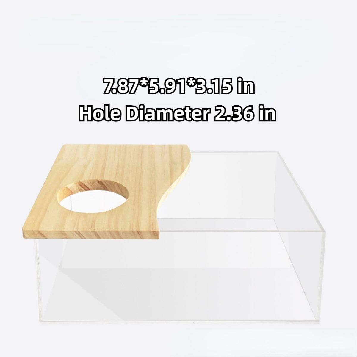 Copfeu Hamster Sand Bath Box Container, Mini Pet Sandbox Lid Design Take Bath Wooden Sandbox Dust Bath, Transparent Bathroom & Digging Box Acrylic Hamster Litter Box Small Animal Accessories (C)