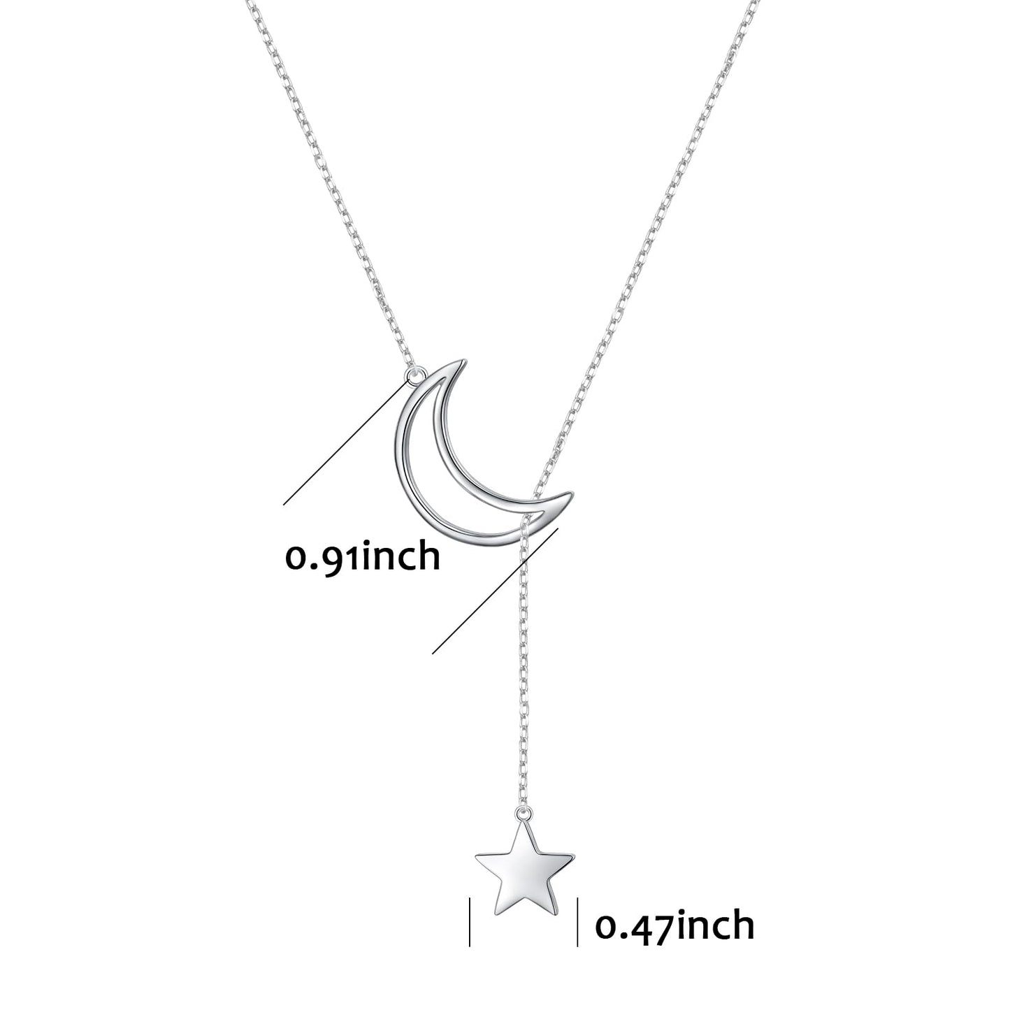 DAOCHONG Long Necklace Moon Star Sweater Necklace Long Chain Y Lariat Necklace for Women