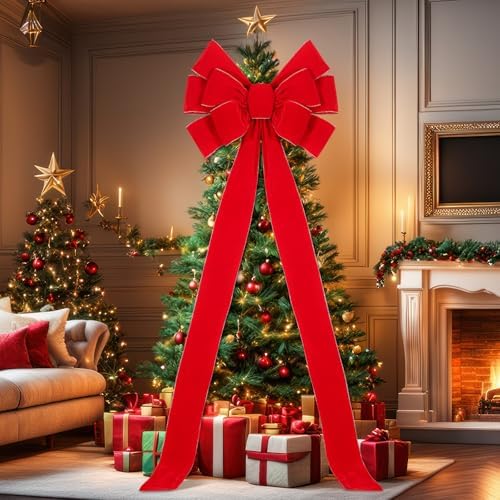 Norme 1 Pcs Red Extra Large Christmas Tree Topper Bow Decor