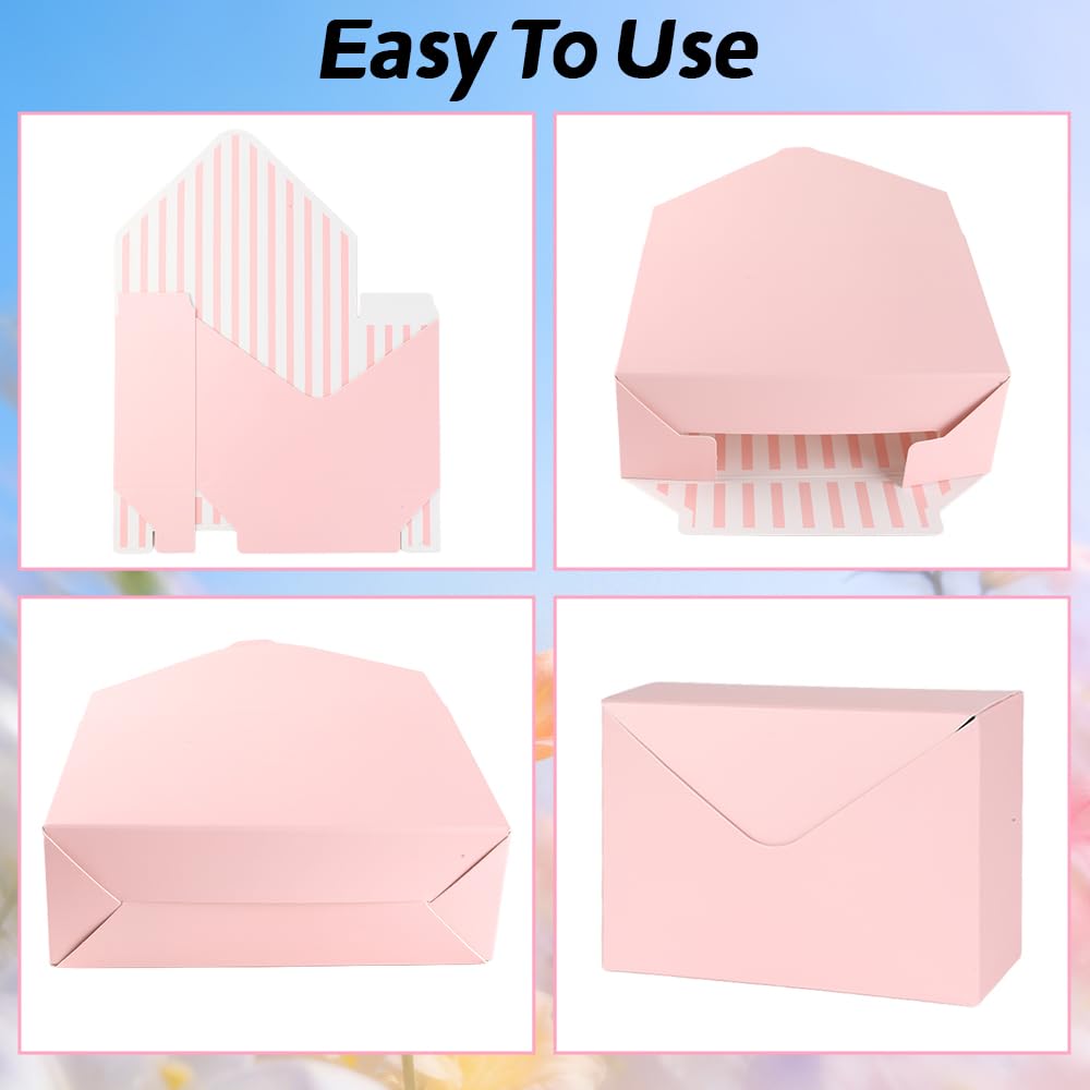 5 Pcs Flower Envelope Box, Florist Bouquet Envelope Boxes Folding Mother's Day Envelope Flower Boxes Paper Flower Bouquet Boxes for Arrangements Wedding Birthday Graduation Florists Supplies, 5 Styles
