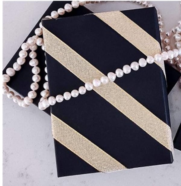 RJ Displays 6 Pack Cotton Filled Matte Black Color Paper Cardboard Large Jewelry Set, Bracelets, Watches, Crystals Gift Packaging Boxes and Retail Display Size 8 1/8" x 5 5/8" x 1 3/8" Inch (Matte Black)