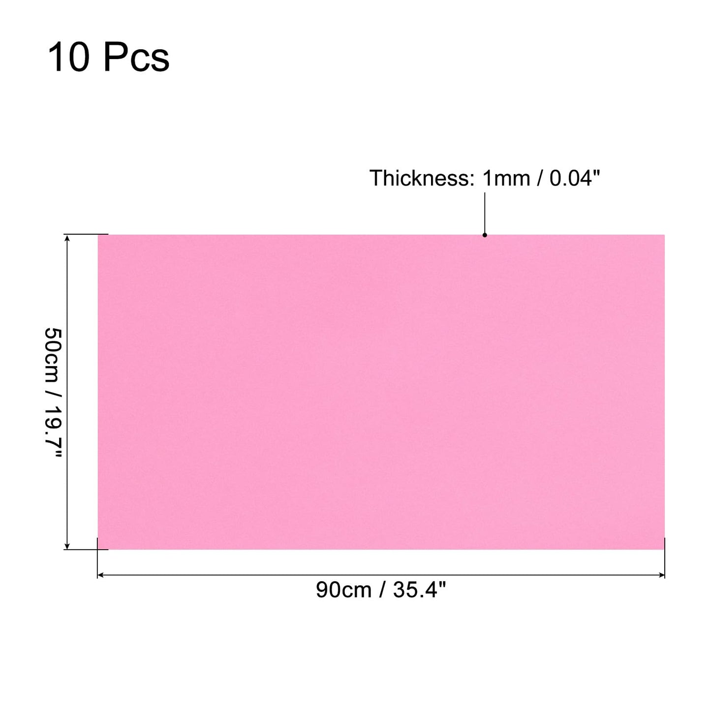 MECCANIXITY EVA Foam Sheets Pink 35.4 Inch x 19.7 Inch 1mm Thick Crafts Foam EVA Sheets for Costumes, Arts and Crafts Projects Pack of 10