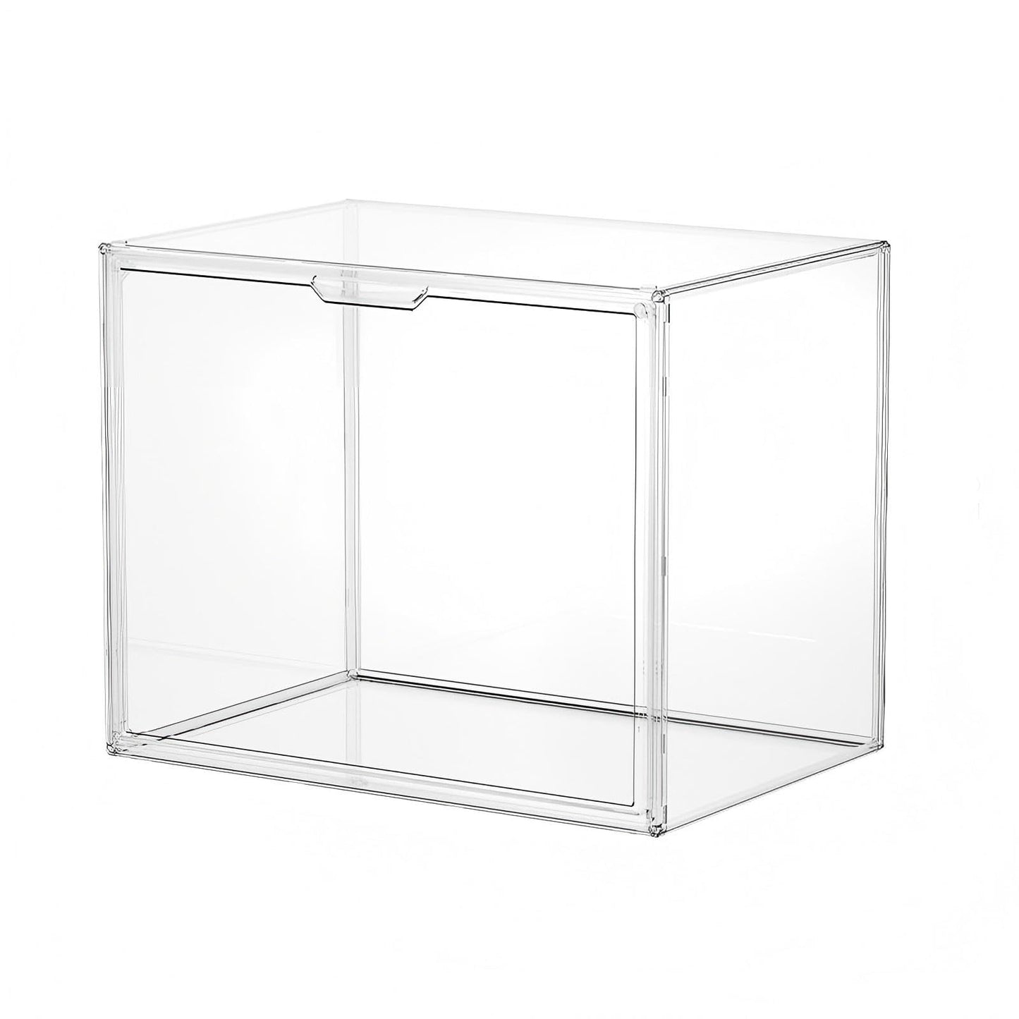 Extra Large Clear Acrylic Display Case with Magnetic Door Jumbo Storage Bin for Shoes, Boots, Handbags, Legos, Figures | Dust-Proof Stackable Organizer Box for Collectibles & Sports Gear