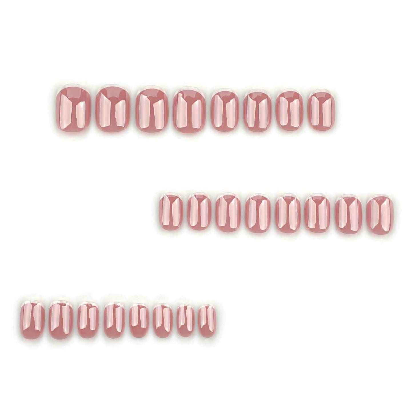 Chrome French Tip Press on Nails Extra Short Square Shaped Fake Nails Glossy Pink False Nails with Designs Full Cover Acrylic Nails for Women Manicure Decoration 24 Pcs