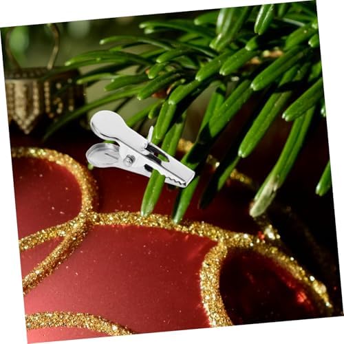 GLEAVI 100pcs Christmas Tree Ornament Clips Lightweight Alligator Clips for DIY Crafts Wreaths Floral Decorations Dependable Grip for Festive Flower Arrangements