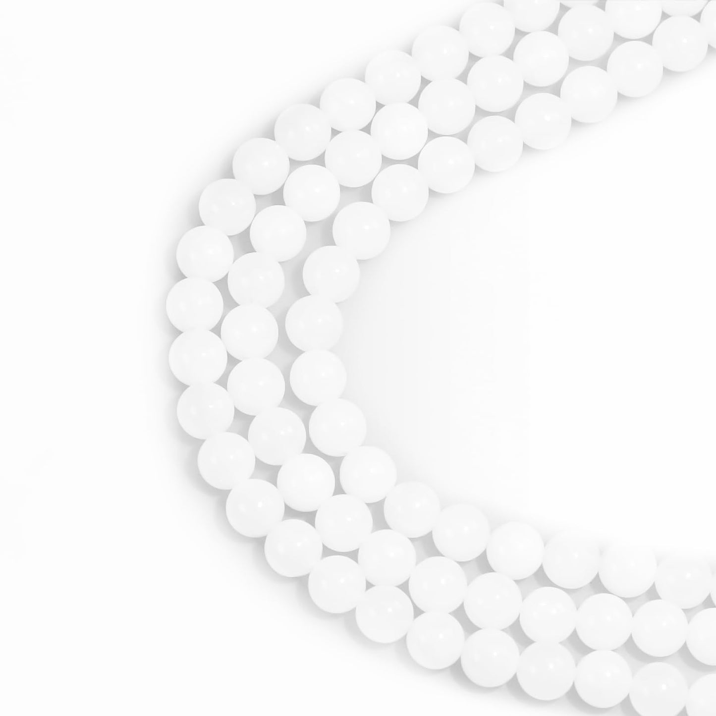 6mm Natural Gemstone Round White Jade Loose Beads for Jewelry Making Bracelets Necklace Earrings Art Craft (60-62pcs/strand)