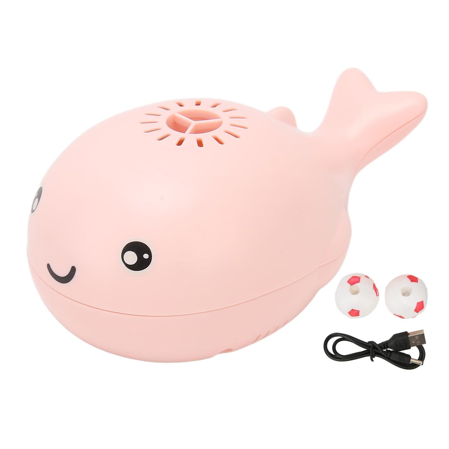 BTSEURY Electric Whale Floating Ball Toy, Cartoon Style USB Charge Bladeless Safe Electric Blowing Floating Ball Toy for Baby (Roseate)