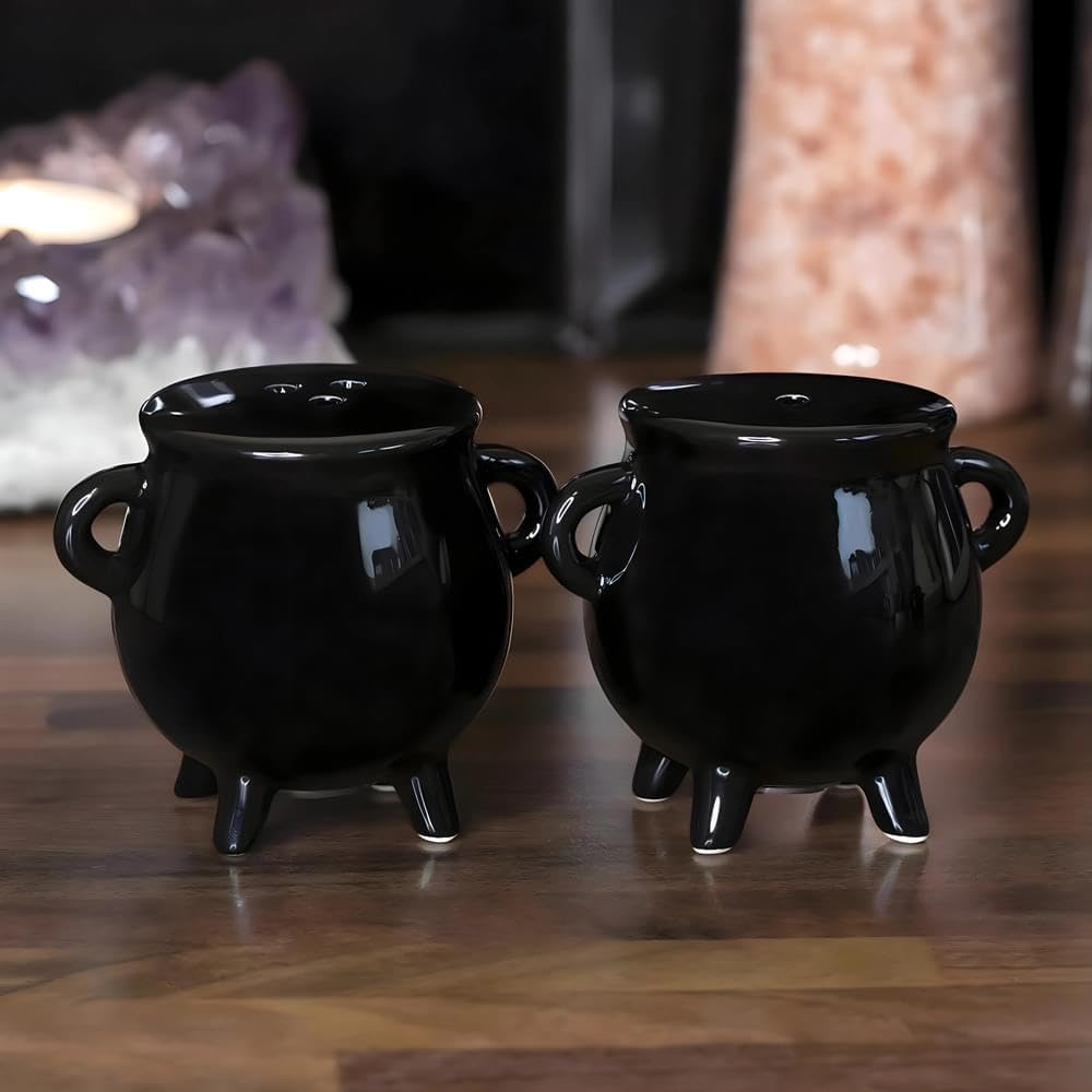 Something Different Cauldron Cruet Set (One Size) (Black)