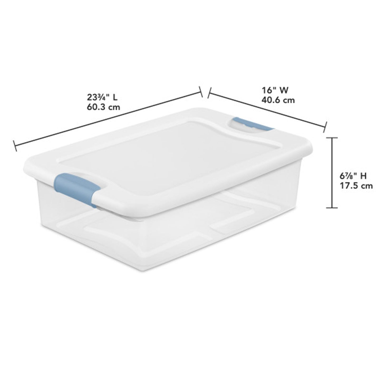 Sterilite 6-Pack Latching Box, Under Bed Storage Bins with Lids, Clear Plastic, 32 Quart - Heavy-Duty Organizing Containers for Closet, Bathroom, and Office