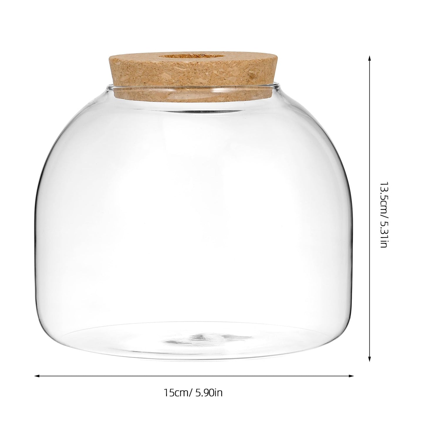 Happyyami Glass Terrarium Jar with Wood Cork Stopper Hydroponic Plants Container Small Fish Tank Micro Landscape Decorative Bottle for Home Office