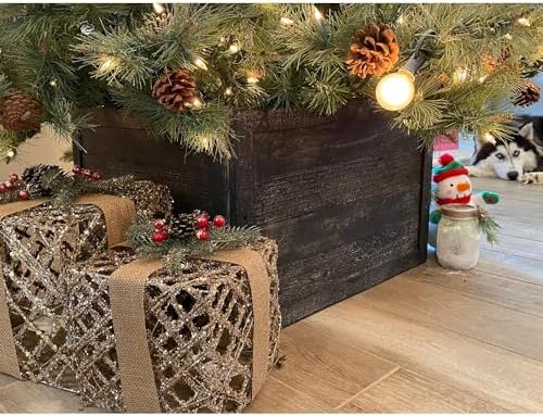 BARNWOODUSA Christmas Tree Collar or Box Made of Reclaimed Wood â€“ Rustic