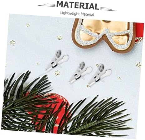100pcs Christmas Decoration Clip Tree Ornament Hooks Clip Ornaments Christmas Ball Ornament Clips Hanging Clips for Christmas Tree Christmas Bauble Hangers Wreath Clips Silver Iron