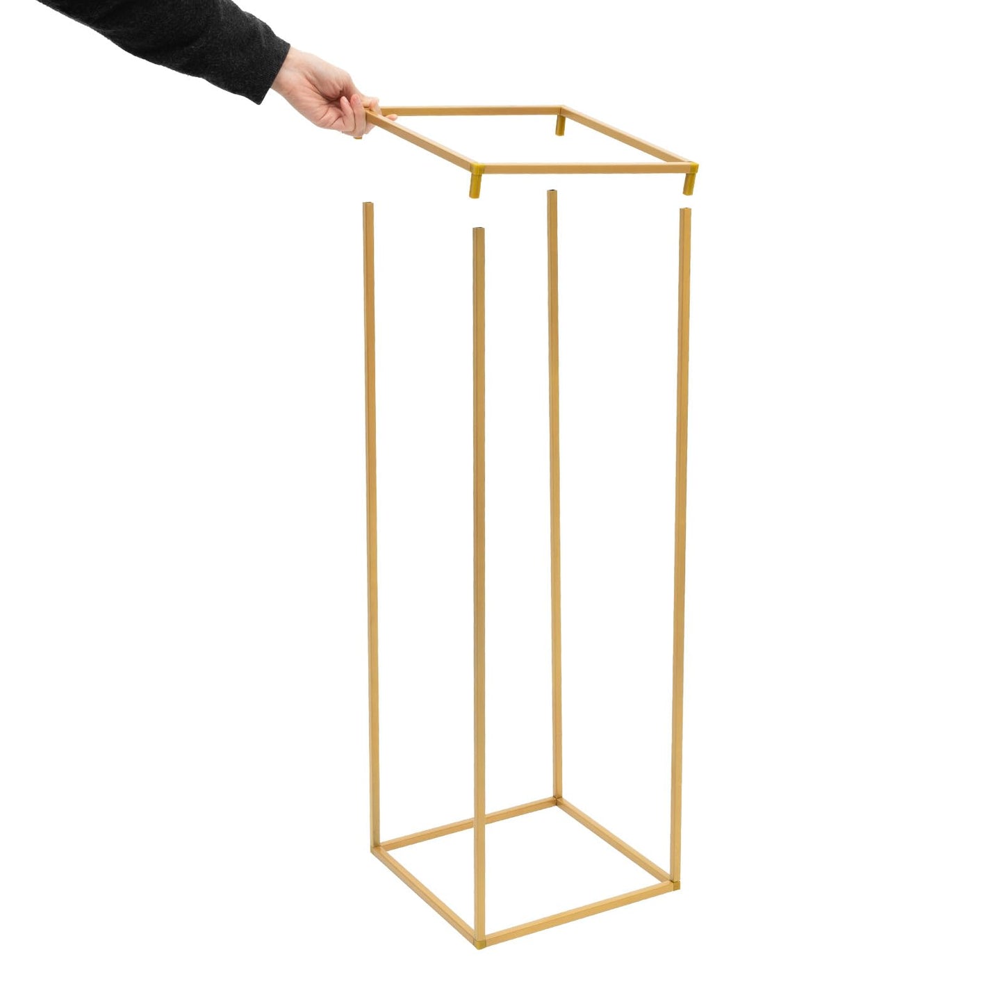 10PCs 31.4 in Tall Metal Column Flower Stand for Wedding Table Centerpieces, Gold Rectangular Floor Vase Holder Display Rack for Birthday Party Events Home Decor (31.4 in)