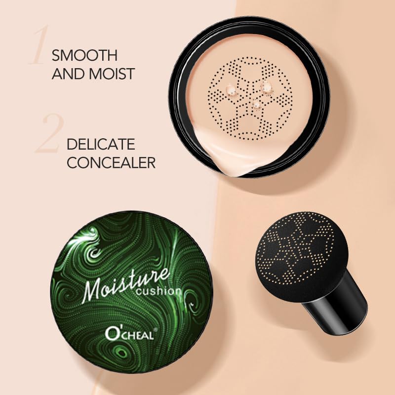 Mushroom Head Air Cushion BB Cream Foundation Cream for Face Makeup Concealer Cushion for Face Comestics Make Up Cushion Compact Ivory