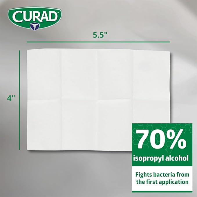 CURAD XL Size 2-Ply Sterile Alcohol Prep Pad, 4" x 5.5", 48/Box, Case of 24