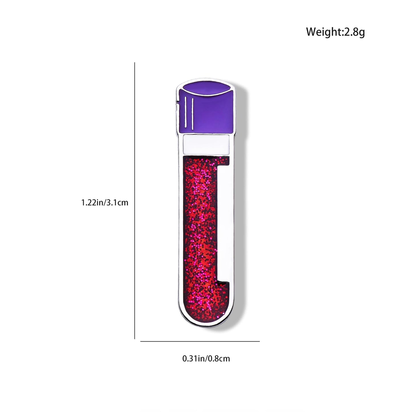 Dr's gift Blood Test Tube Brooch Enamel Lapel Pin for Chemists Scientists Laboratory Themed Badge Gift for Medical Worker Scientist Student