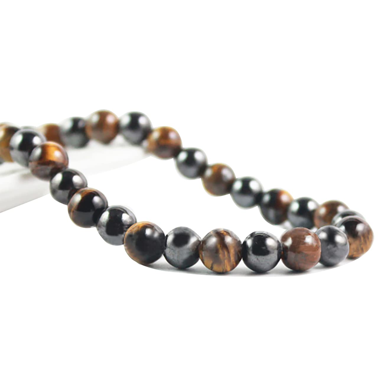 Premium Tiger Eye Beads Hematite Magnetic Therapy Necklace for Men and Women, Healing Crystal Stone Jewelry 20”Length