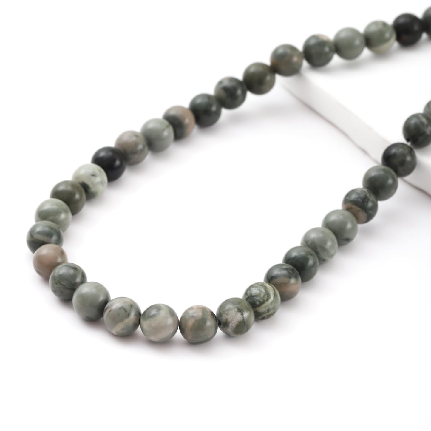 8mm 45pcs DIY Natural Sinkiang Jade Stone Beads Round Healing Crystal Gemstone Loose Beads for Jewelry Making Handmade Bracelet Necklace