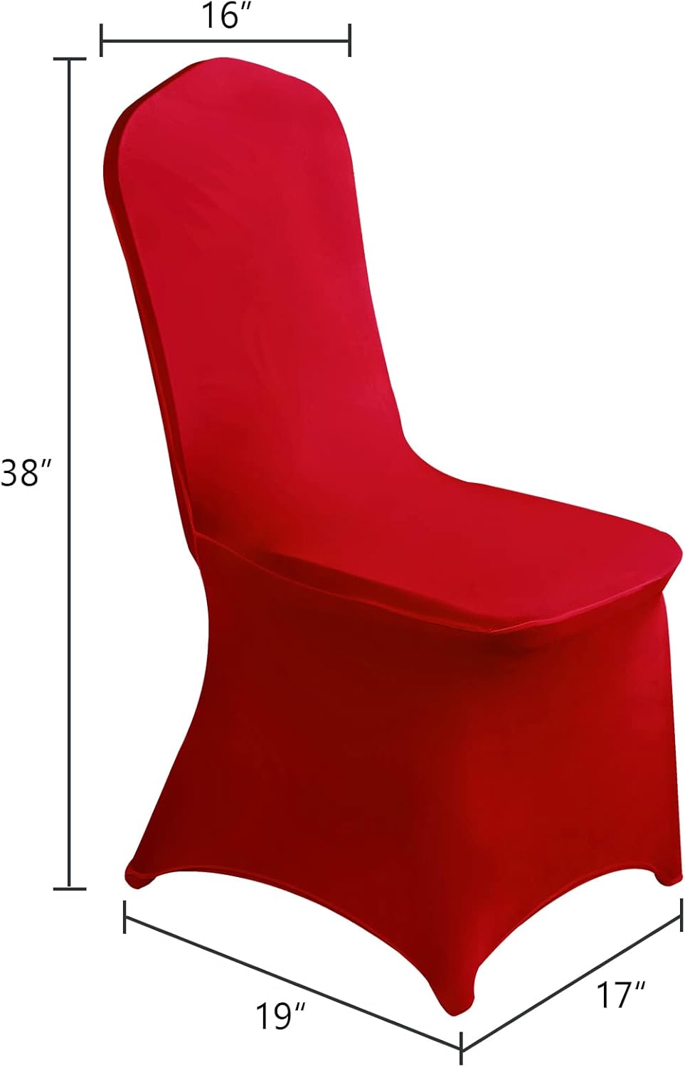 SUPERO Waterproof Spandex Chair Cover 12PCS, Stretch Dining Chair Covers, Polyester Outdoor Chair Covers, Protector Stretch Chair Cover for Party Universal, Banquet, Wedding Event, Hotel(Red)