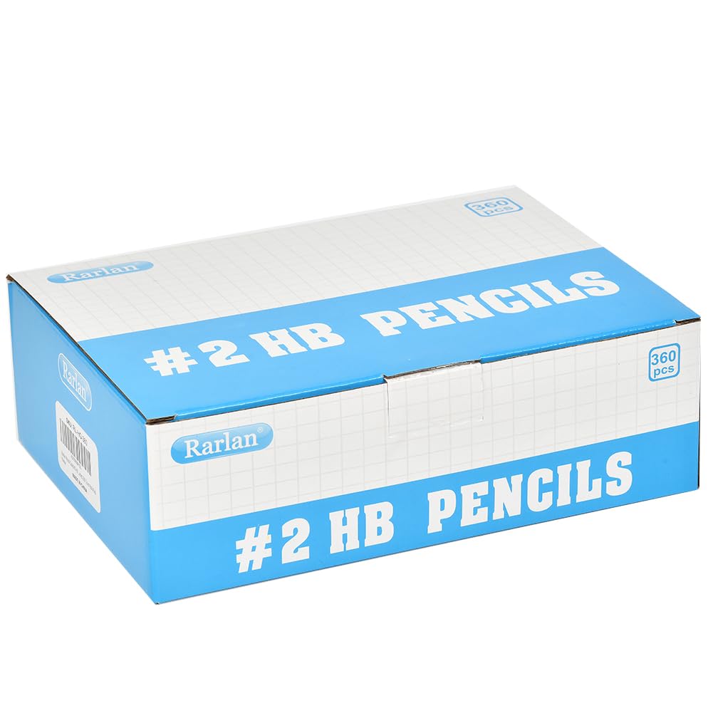 Rarlan Wood-Cased #2 HB Pencils, Pre-sharpened, 360 Count Bulk Pack