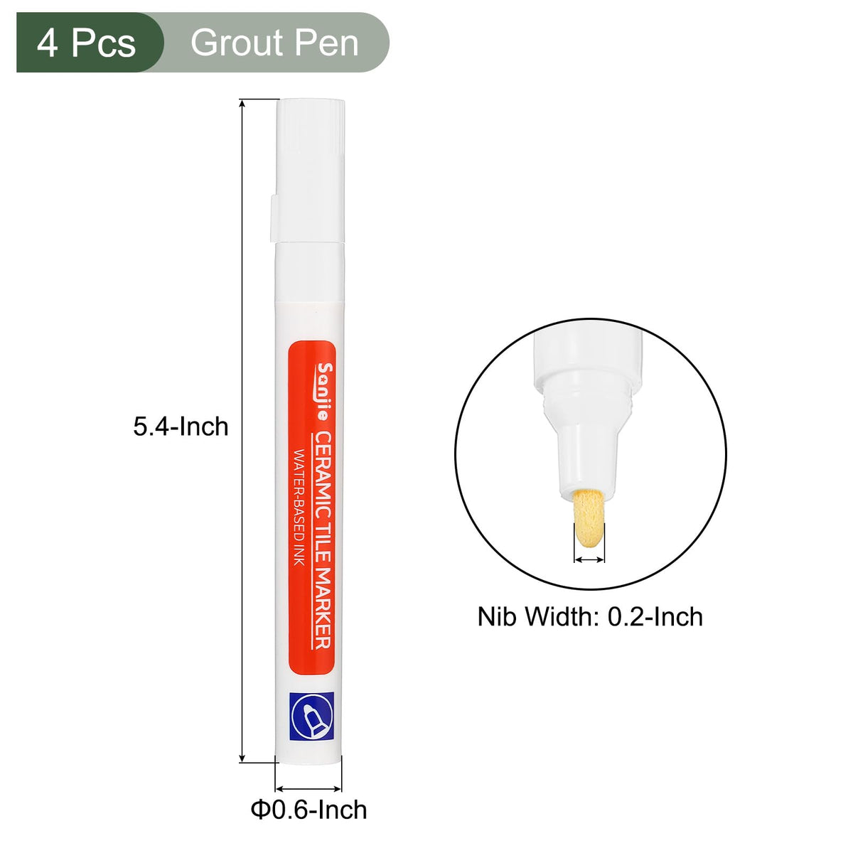 4 Pcs Grout Paint Pen (4 Count)