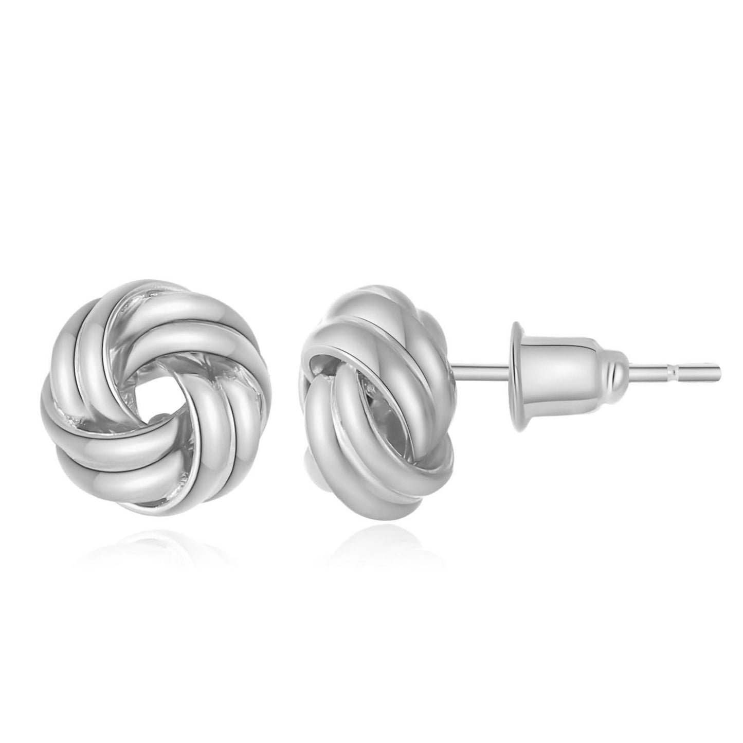 Silver Earrings Stud for Womens Small Knot Earrings Love Knot Earring Jewelry