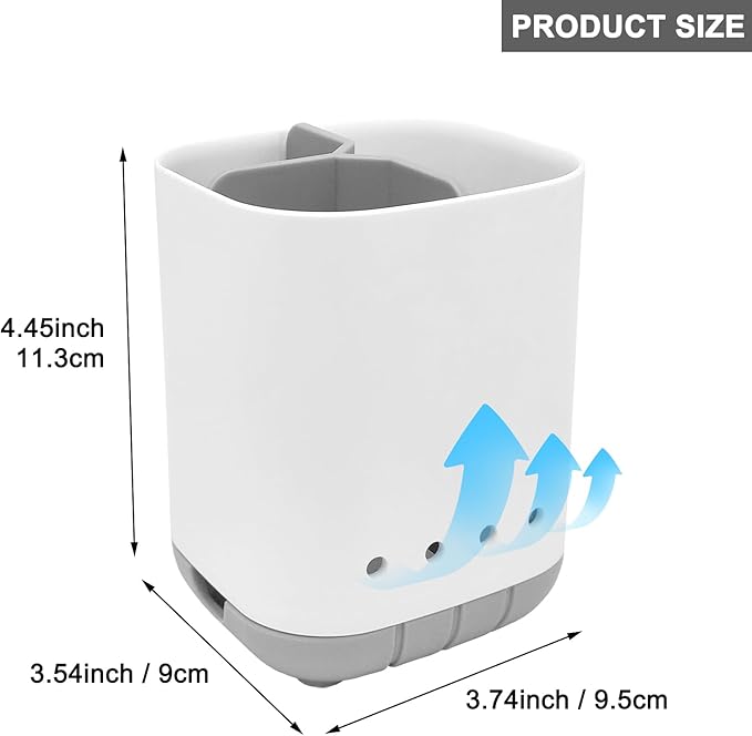 Toothbrush Holder for Bathroom,Plastic Detachable for Easy Cleaning Multi-Functional Storage,3 Slots Anti-Slip Electric Toothbrush and Toothpaste Organizer Caddy for Bathroom Vanity,Countertop (Grey)
