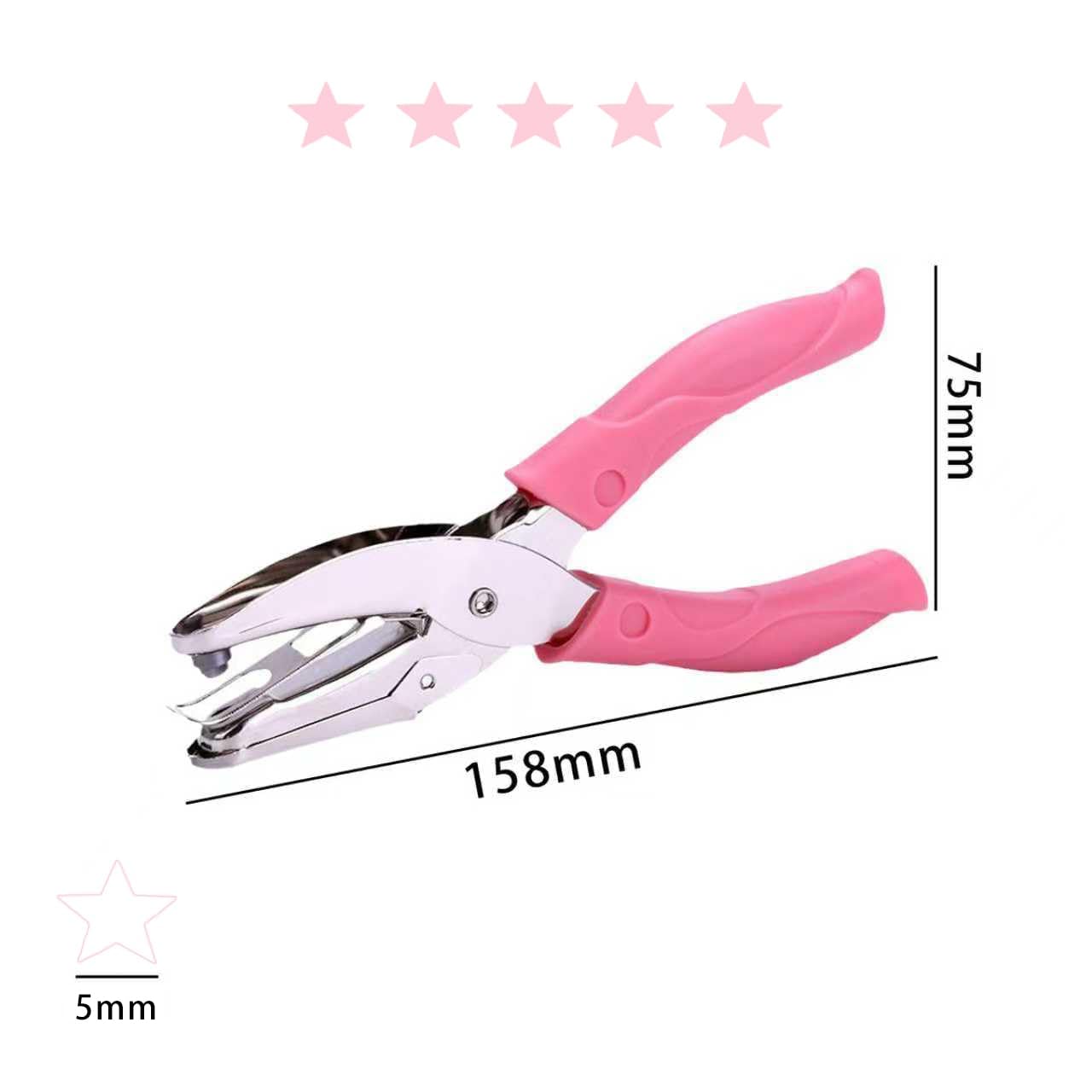 2 Pack Craft Hole Punch Set, Handheld Single Hole Punch with 5mm Star & 5.5mm Heart, Soft Grip Paper Punch for Scrapbooking, Card Making, DIY Crafts, Kids Adults Office Supplies, Pink Green